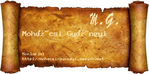 Mohácsi Gyöngyi névjegykártya