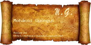Mohácsi Gyöngyi névjegykártya